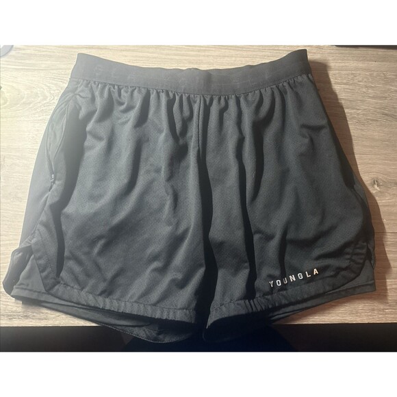 Women's Youngla Athletic Black Biking Running Shorts Size Large - Picture 1 of 8